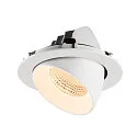 SLV LED Deckeneinbaustrahler NUMINOS® GIMBLE XL, 24W, IP20, dimmbar, 55°, 2700K, 3500lm, weiß