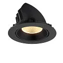 SLV LED Deckeneinbaustrahler NUMINOS® GIMBLE XL, 24W, IP20, dimmbar, 20°, 3000K, 3600lm, schwarz