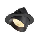 SLV LED Deckeneinbaustrahler NUMINOS® GIMBLE XL, 24W, IP20, dimmbar, 20°, 3000K, 3600lm, schwarz
