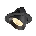 SLV LED Deckeneinbaustrahler NUMINOS® GIMBLE XL, 24W, IP20, dimmbar, 40°, 3000K, 3600lm, schwarz