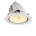 SLV LED Deckeneinbaustrahler NUMINOS® GIMBLE XL, 24W, IP20, dimmbar, 55°, 3000K, 3600lm, weiß