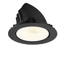 SLV LED Deckeneinbaustrahler NUMINOS® GIMBLE XL, 24W, IP20, dimmbar, 40°, 4000K, 3800lm, schwarz/weiß