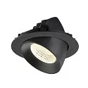SLV LED Deckeneinbaustrahler NUMINOS® GIMBLE XL, 24W, IP20, dimmbar, 55°, 4000K, 3800lm, schwarz