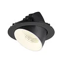 SLV LED Deckeneinbaustrahler NUMINOS® GIMBLE XL, 24W, IP20, dimmbar, 55°, 4000K, 3800lm, schwarz/weiß