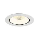SLV LED Deckeneinbaustrahler NUMINOS® GIMBLE XL, 24W, IP20, dimmbar, 20°, 4000K, 3800lm, weiß