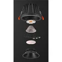 SLV LED Deckeneinbauleuchte NUMINOS® XL, rund, 24W, IP20, dimmbar, 40°, 3000K, 3600lm, schwarz