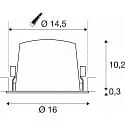 SLV LED Deckeneinbauleuchte NUMINOS® XL, 24W, IP20, 55°, 3000K, 3600lm, weiß/schwarz