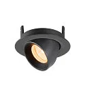 SLV LED Deckeneinbaustrahler NUMINOS® GIMBLE XS, rund, 6,9W, IP20, dimmbar, 20°, 2700K, 900lm, schwarz