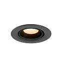 SLV LED Deckeneinbaustrahler NUMINOS® GIMBLE XS, rund, 6,9W, IP20, dimmbar, 20°, 2700K, 900lm, schwarz