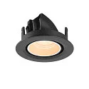 SLV ceiling recessed luminaire NUMINOS® GIMBLE XS round, suitable for VDU workstation IP20, black, white, lacquered dimmable