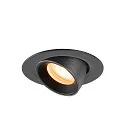 SLV ceiling recessed luminaire NUMINOS® GIMBLE XS round, suitable for VDU workstation IP20, black, lacquered dimmable