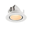 SLV LED Deckeneinbaustrahler NUMINOS® GIMBLE XS, rund, 6,9W, IP20, dimmbar, 20°, 2700K, 900lm, weiß