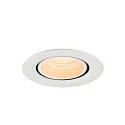 SLV LED Deckeneinbaustrahler NUMINOS® GIMBLE XS, rund, 6,9W, IP20, dimmbar, 40°, 2700K, 900lm, weiß