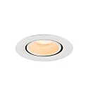 SLV ceiling recessed luminaire NUMINOS® GIMBLE XS round, suitable for VDU workstation IP20, white, lacquered dimmable
