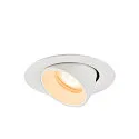 SLV ceiling recessed luminaire NUMINOS® GIMBLE XS round, suitable for VDU workstation IP20, white, lacquered dimmable