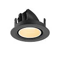 SLV LED Deckeneinbaustrahler NUMINOS® GIMBLE XS, rund, 6,9W, IP20, dimmbar, 20°, 3000K, 950lm, schwarz/weiß