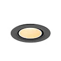 SLV LED Deckeneinbaustrahler NUMINOS® GIMBLE XS, rund, 6,9W, IP20, dimmbar, 20°, 3000K, 950lm, schwarz/weiß