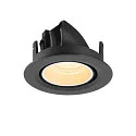 SLV ceiling recessed luminaire NUMINOS® GIMBLE XS round, suitable for VDU workstation IP20, black, white, lacquered dimmable