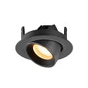 SLV LED Deckeneinbaustrahler NUMINOS® GIMBLE XS, rund, 6,9W, IP20, dimmbar, 55°, 3000K, 950lm, schwarz