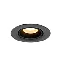 SLV LED Deckeneinbaustrahler NUMINOS® GIMBLE XS, rund, 6,9W, IP20, dimmbar, 55°, 3000K, 950lm, schwarz