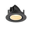SLV LED Deckeneinbaustrahler NUMINOS® GIMBLE XS, rund, 6,9W, IP20, dimmbar, 55°, 3000K, 950lm, schwarz/weiß