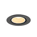 SLV LED Deckeneinbaustrahler NUMINOS® GIMBLE XS, rund, 6,9W, IP20, dimmbar, 55°, 3000K, 950lm, schwarz/weiß