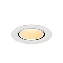 SLV LED Deckeneinbaustrahler NUMINOS® GIMBLE XS, rund, 6,9W, IP20, dimmbar, 20°, 3000K, 950lm, weiß