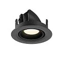 SLV LED Deckeneinbaustrahler NUMINOS® GIMBLE XS, rund, 6,9W, IP20, dimmbar, 20°, 4000K, 1000lm, schwarz