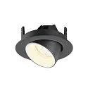 SLV LED Deckeneinbaustrahler NUMINOS® GIMBLE XS, rund, 6,9W, IP20, dimmbar, 20°, 4000K, 1000lm, schwarz/weiß