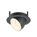 SLV LED Deckeneinbaustrahler NUMINOS® GIMBLE XS, rund, 6,9W, IP20, dimmbar, 20°, 4000K, 1000lm, schwarz/weiß