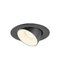 SLV LED Deckeneinbaustrahler NUMINOS® GIMBLE XS, rund, 6,9W, IP20, dimmbar, 20°, 4000K, 1000lm, schwarz/weiß