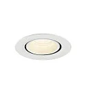 SLV LED Deckeneinbaustrahler NUMINOS® GIMBLE XS, rund, 6,9W, IP20, dimmbar, 40°, 4000K, 1000lm, weiß