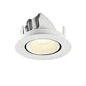 SLV LED Deckeneinbaustrahler NUMINOS® GIMBLE XS, rund, 6,9W, IP20, dimmbar, 55°, 4000K, 1000lm, weiß
