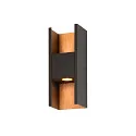 outdoor wall luminaire FLATT II PHASE up / down, sea-air resistant IP65, anthracite, brown, dark wood, lacquered dimmable