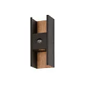 SLV outdoor wall luminaire FLATT II SENSOR PHASE up / down, with sensor, switchable, sea-air resistant IP54, anthracite, brown