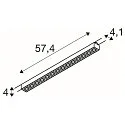 SLV LED 3-Phasen Raster-Strahler SIGHT EVO SINGLE DALI, 57.4cm, CRi>90, UGR<19, dimmbar, 18W 4000K 2250lm 60°, schwarz