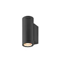SLV Outdoor LED-Wandleuchte HELIA PRO S SINGLE, IP65 IK06, Höhe 17.5cm, zylindrisch, 24°, DALI dimmbar, 6W 2700K 600lm, anthrazit