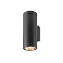 SLV Outdoor LED-Wandleuchte HELIA PRO L SINGLE, IP65 IK08, Höhe 30.5cm, zylindrisch, 24°, DALI dimmbar, 15W 2700K 1800lm