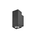 SLV outdoor wall luminaire THEO PRO S SINGLE small, square, DALI controllable, sea-air resistant IP65, anthracite