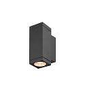 SLV outdoor wall luminaire THEO PRO S SINGLE small, square, DALI controllable, sea-air resistant IP65, anthracite
