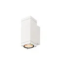 SLV outdoor wall luminaire THEO PRO S UP/DOWN small, square, DALI controllable, sea-air resistant IP65, white, lacquered dimmable