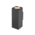 SLV Outdoor LED-Wandleuchte THEO PRO L UP/DOWN DALI 2, IP65 IK08, Höhe 30.5cm, DALI 2 dimmbar, 20W 2700K 2400lm 24°, anthrazit