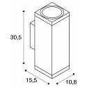 SLV Outdoor LED-Wandleuchte THEO PRO L UP/DOWN DALI 2, IP65 IK08, Höhe 30.5cm, DALI 2 dimmbar, 20W 2700K 2400lm 24°, anthrazit
