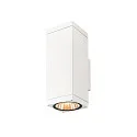 SLV Outdoor LED-Wandleuchte THEO PRO L UP/DOWN DALI 2, IP65 IK08, Höhe 30.5cm, DALI 2 dimmbar, 30W 2700K 3600lm 24°, weiß