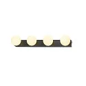 SLV mirror luminaire SUN MIRROR QUAD with switch button IP44, black, lacquered 