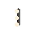 SLV mirror luminaire SUN MIRROR TRIPLE with switch button IP44, black, lacquered 