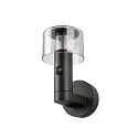 SLV Outdoor LED-Wandleuchte TAHA II, IP54 IK02, 10W 2200/2700K (CCT Switch) 450/500lm, schwarz / Rauchglas, mit Sensor, schaltbar