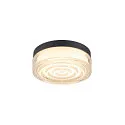 LED Wand-/Deckenleuchte CYFT WAVE XL, 105°, 15W, 2700/3000/4000K, 850lm, IP65, dimmbar, schwarz / klar