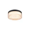 SLV LED Wand-/Deckenleuchte CYFT WAVE XL, 105°, 15W, 2700/3000/4000K, 850lm, IP65, dimmbar, schwarz / klar