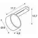 SLV LED 1-Phasen Strahler KALU 2.0 PHASE, IP20, zylindrisch, CRi>90, UGR<19, dimmbar, kardanisch, 10W 4000K 1500lm 36°, weiß